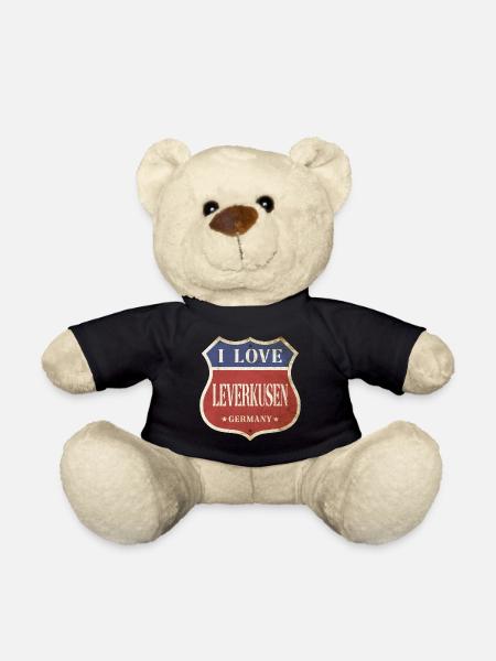 Leverkusen Deutschland Stadt I Love Vintage Retro - Teddy - Schwarz