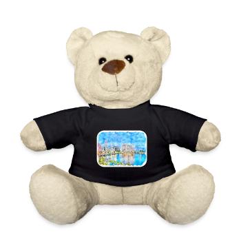 Florida USA Watercolor Sketch Drawn Illustration - Teddy Bear - black - Front