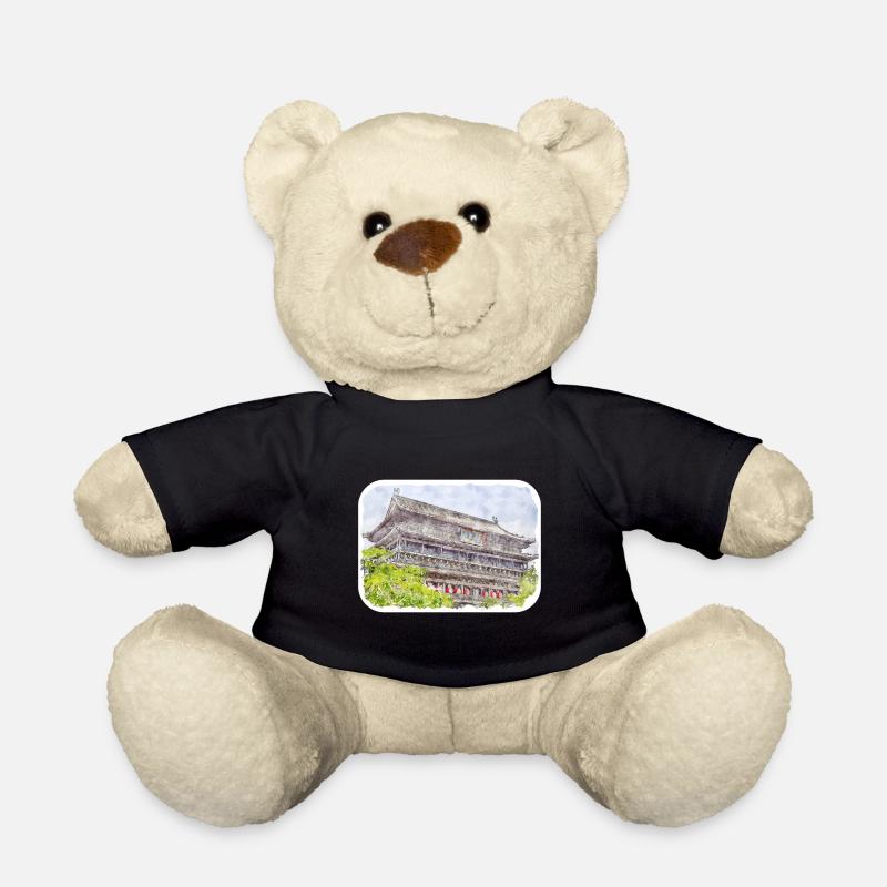 China Aquarellskizze Handgezeichnete Illustration - Teddy - Schwarz
