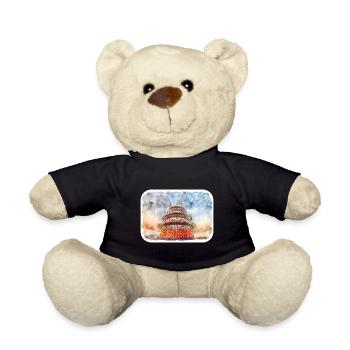 China Watercolor Sketch Hand Drawn Illustration - Teddy Bear - black - Front