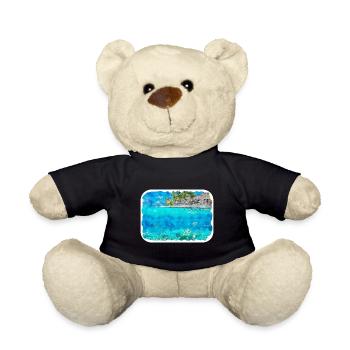 Maldives Watercolor Sketch Hand Drawn Illustration - Teddy Bear - black - Front