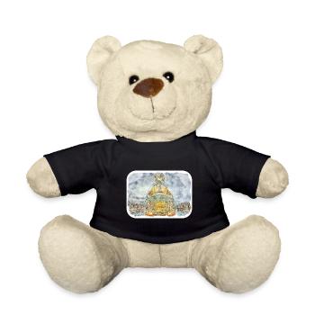 Spain Watercolor Sketch Hand Drawn Illustration - Teddy Bear - black - Front