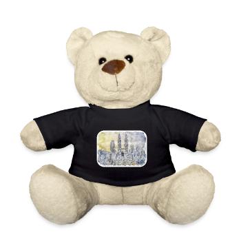 Malaysia Aquarell Skizze handgezeichnete Illustration - Teddy - Schwarz - Vorne