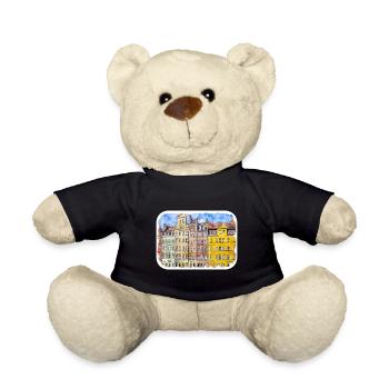 Polen Landmark Aquarell Skizze Farbe Zeichnung - Teddy - Schwarz - Vorne