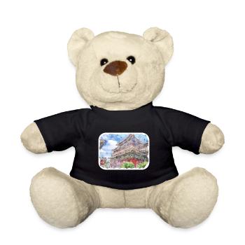China-Aquarell-Skizzen-handgezeichnete Illustration - Teddy - Schwarz - Vorne