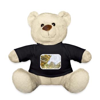 Mexico Watercolor Sketch Hand Drawn Illustration - Teddy Bear - black - Front