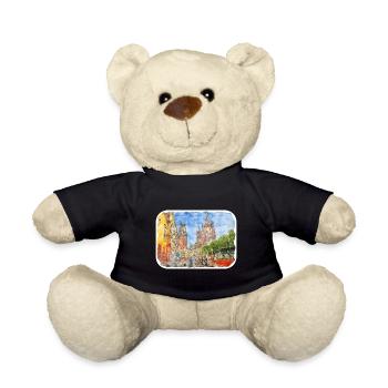 San Miguel De Allende Mexico Watercolor Sketch Dra - Teddy Bear - black - Front