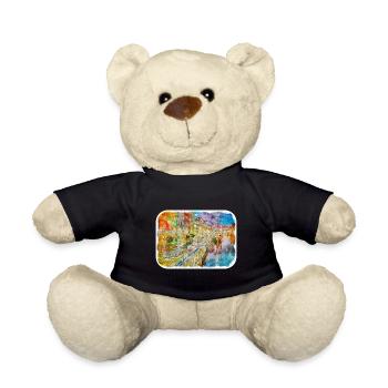 Copenhagen Denmark Watercolor Sketch Illustration - Teddy Bear - black - Front
