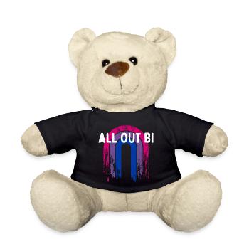 All Out Bi Bisexuel Citation Motivationnelle Bi Pride - Nounours - noir - Devant