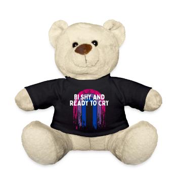 Bi timide et prêt à pleurer Bisexuel Introverti Bi - Nounours - noir - Devant