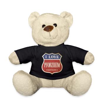 Pforzheim Deutschland Stadt I Love Vintage Retro - Teddy - Schwarz - Vorne