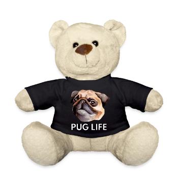Pug Life Cute Kawaii Funny Dog - Teddy Bear - black - Front