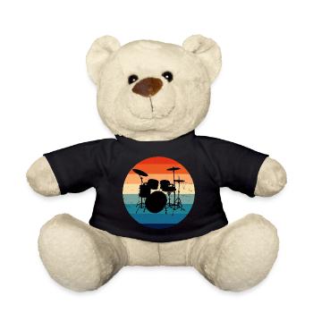 Percussionist Men's Drummer Drum Kit - Teddy Bear - black - Front