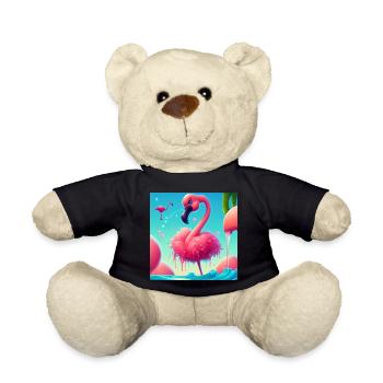 Lustiger Cartoon Flamingo - Teddy - Schwarz - Vorne
