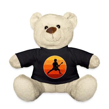 Basse Guitariste Musicien Bassiste Vintage Retro - Nounours - noir - Devant