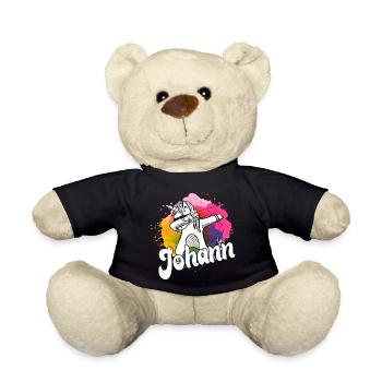 JOHANN - Beau nom de garçon avec une licorne cool - Nounours - noir - Devant