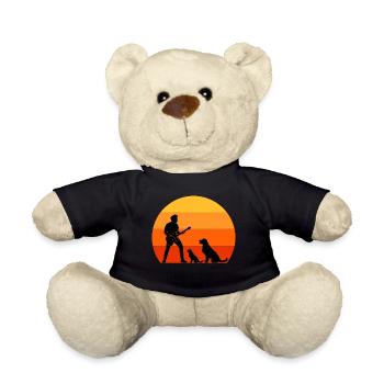Guitar Player Pet Dog Animal Musician Bassist - Teddy Bear - black - Front