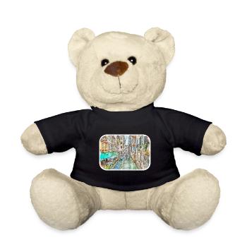 Italien Aquarellskizze Handgezeichnete Illustration - Teddy - Schwarz - Vorne