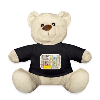 Lissabon Portugal Aquarellskizze Gezeichnete Illustrati - Teddy - Schwarz - Vorne