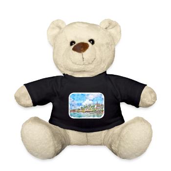 Luzern Schweiz Aquarellskizze Illustration - Teddy - Schwarz - Vorne