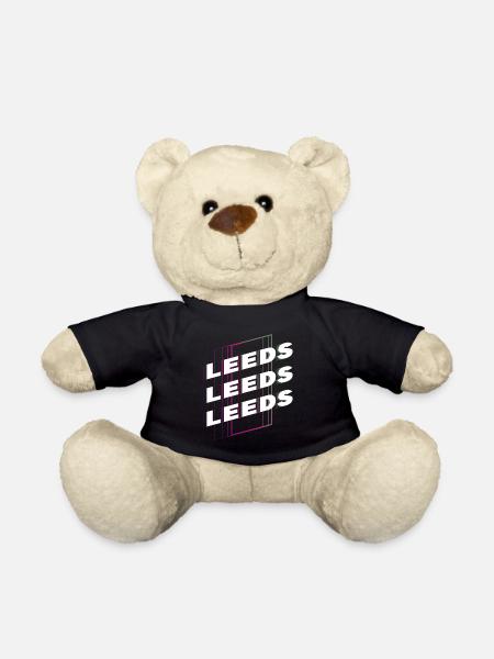 Leeds England Storbritannia bybokstaver skyline hjem - Teddybjørn - svart