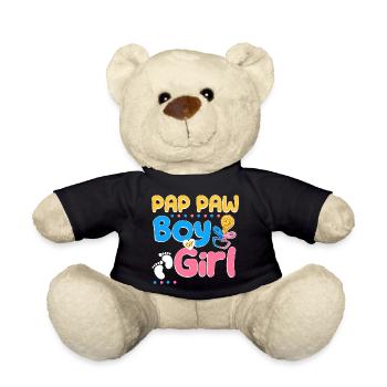 La patte de Pap rose ou bleue t’aime le meilleur grand-père de tous les temps - Nounours - noir - Devant