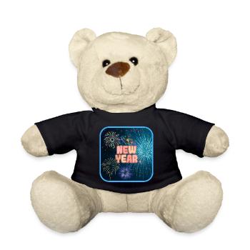 Happy new year - Teddy Bear - black - Front
