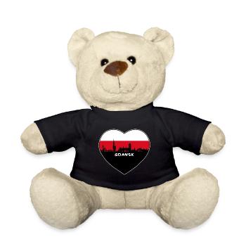 Danzig Polen Flagge Skyline Reise Souvenir - Teddy - Schwarz - Vorne