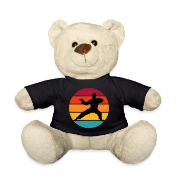 Wushu Men's Kungfu Kung Fu Women's Martial Arts - Teddy Bear - black - Front