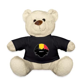 Ghent Belgium Flag Skyline Silhouette Travel - Teddy Bear - black - Front