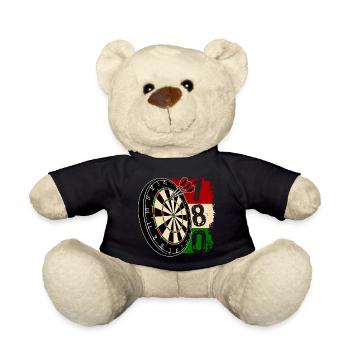 Dart Klassiker - 180 - Dartfan - Dartspieler - Teddy - Schwarz - Vorne