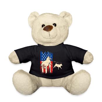 Calf Roping American Flag Patriotic Rodeo - Teddy - Schwarz - Vorne