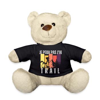 t-shirt humour Trail course a pied - Nounours - noir - Devant