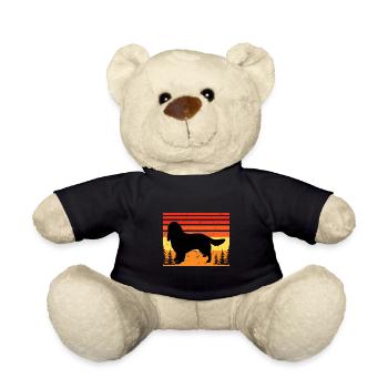 English Springer Spaniel Dog Silhouette Retro Sun - Teddy - Schwarz - Vorne