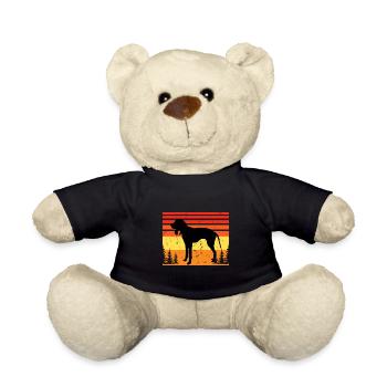 Griffon Bleu De Gascogne Chien Silhouette Rétro Soleil - Nounours - noir - Devant