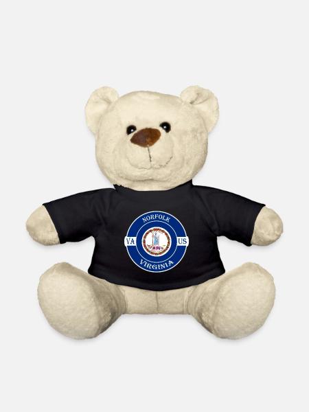 Norfolk Virginia Flagge USA Reise Souvenir Abzeichen - Teddy - Schwarz