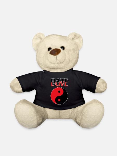 Yin Yang Love Hate - Teddy Bear - black