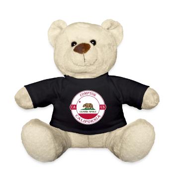 Compton California Flagge USA Reise Souvenir Abzeichen - Teddy - Schwarz - Vorne