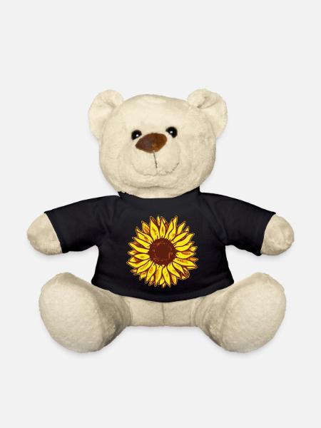 Sonnenblume Zeichnung Illustration Motiv - Teddy - Schwarz
