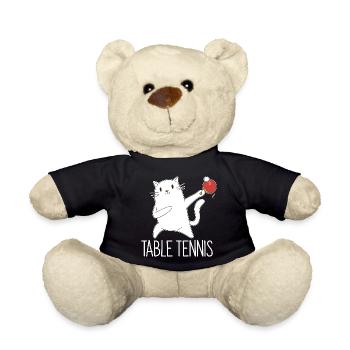 Table Tennis Katze Pingpong Outfit Cat Tischtennis - Nounours - noir - Devant