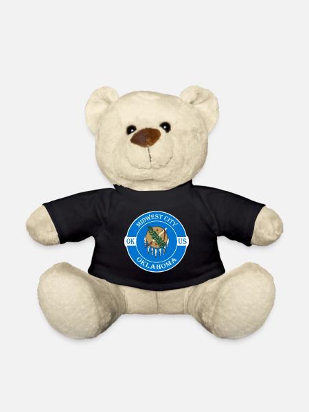 Midwest City Oklahoma Flagge USA Souvenir Abzeichen - Teddy - Schwarz