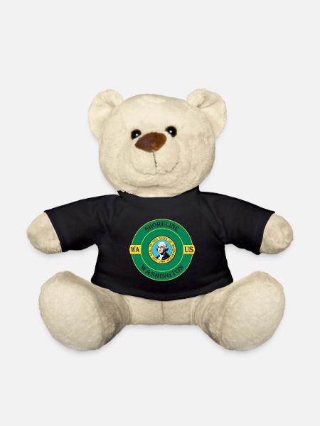 Shoreline Washington Flagge USA Souvenir Abzeichen - Teddy - Schwarz