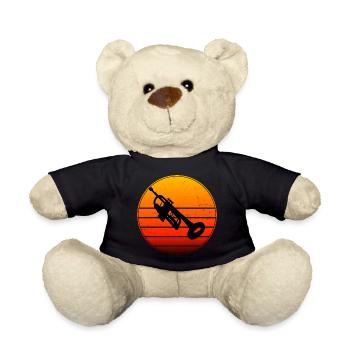 Trumpet Player Men Trumpet Player Trumpet - Teddy Bear - black - Front