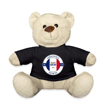 Urbandale Iowa Flagge USA Reise Souvenir Abzeichen - Teddy - Schwarz - Vorne