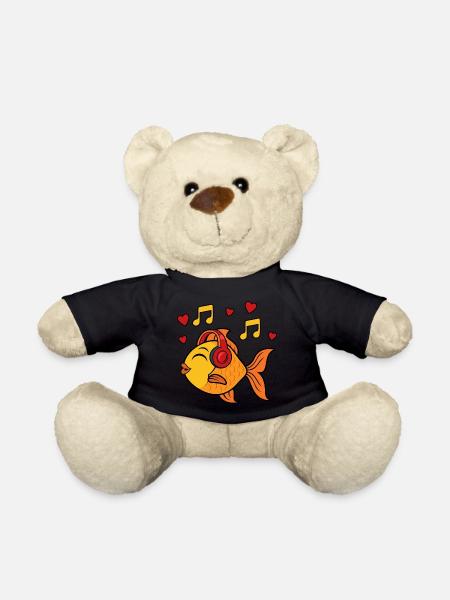 Süßer Goldfisch Musiknoten Musikerfisch - Teddy - Schwarz