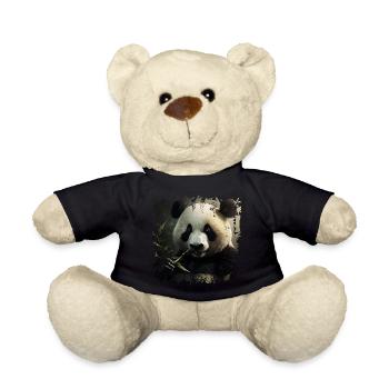 Schöner schwarz weißer Panda beim naschen - Teddy - Schwarz - Vorne