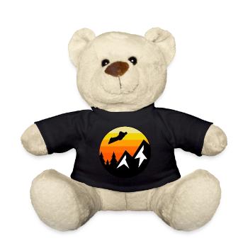Wingsuit flying Base Jumping Skydiving Retro - Teddy Bear - black - Front