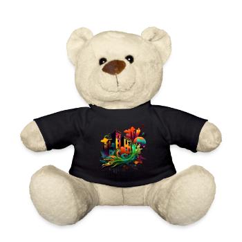 Urban Art im Graffiti-Stil 3 - Teddy - Schwarz - Vorne