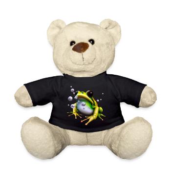Frog Water Drops - Teddy Bear - black - Front
