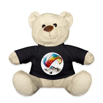 Paragliding pilots can use the wind - Teddy Bear - black - Front